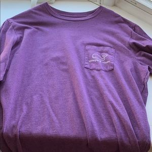 Purple Vineyard Vine long sleeve Pocket Tee